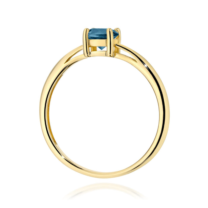 Inel Aur 14K W0656 Topaz London Blue 0.50ct