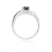 Inel Aur 14K cu Diamant Negru 0.50 ct si Diamante Laterale 0.05 ct - Alb