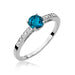 Inel Aur 14K cu Topaz London Blue 0.50 ct si Diamante Naturale 0.05 ct