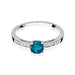 Inel Aur 14K cu Topaz London Blue 0.50 ct si Diamante Naturale 0.05 ct