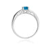 Inel Aur 14K cu Topaz London Blue 0.50 ct si Diamante Naturale 0.05 ct