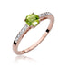 Inel Aur 14K  cu Peridot 0.60 ct si Diamante Naturale laterale 0.05 ct