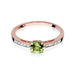 Inel Aur 14K  cu Peridot 0.60 ct si Diamante Naturale laterale 0.05 ct