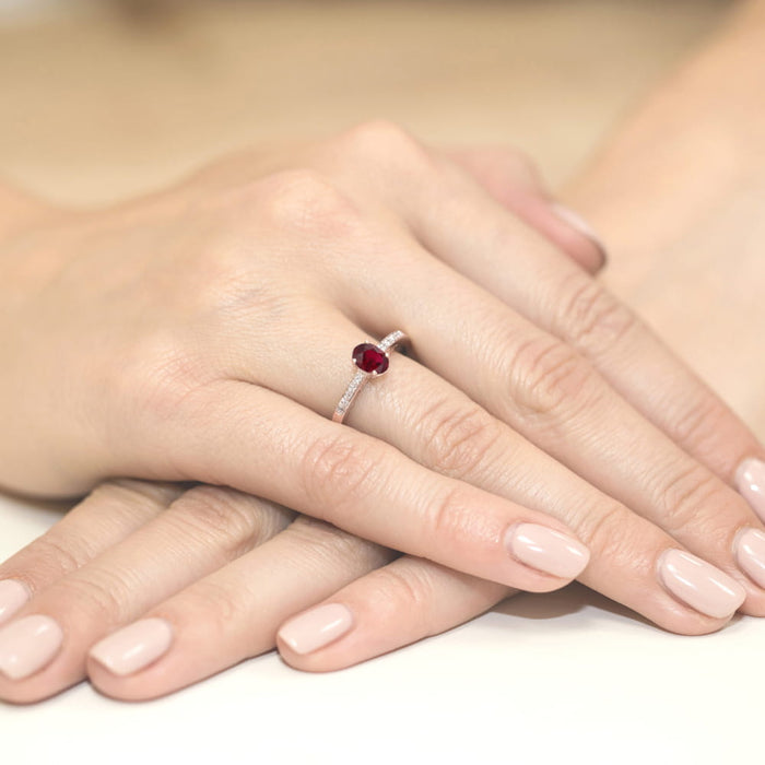 Inel Aur 14K W067 Rodolit 0.50ct