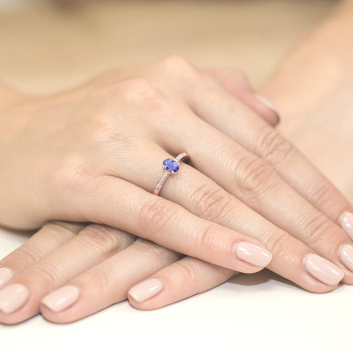 Inel Aur 14K cu Tanzanit 0.40 ct