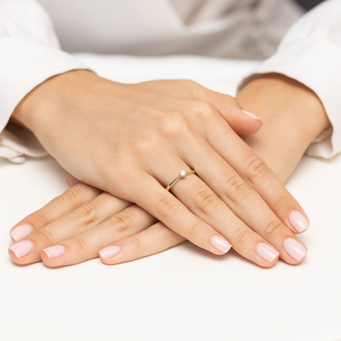 Inel Aur 14K W0675 Diamant 0.10ct