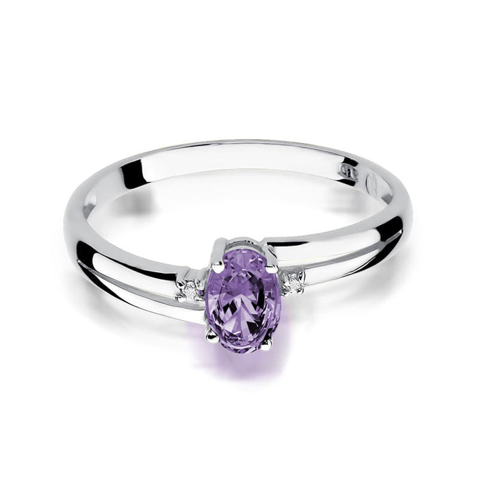 Inel Aur 14k cu Tanzanit 0.40 ct - Alb