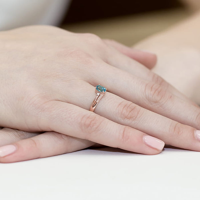 Inel Aur 14K cu Topaz 0.50 ct