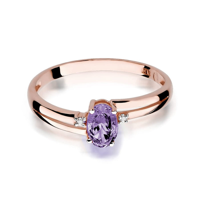 Inel Aur 14k cu Tanzanit 0.40 ct - Roz