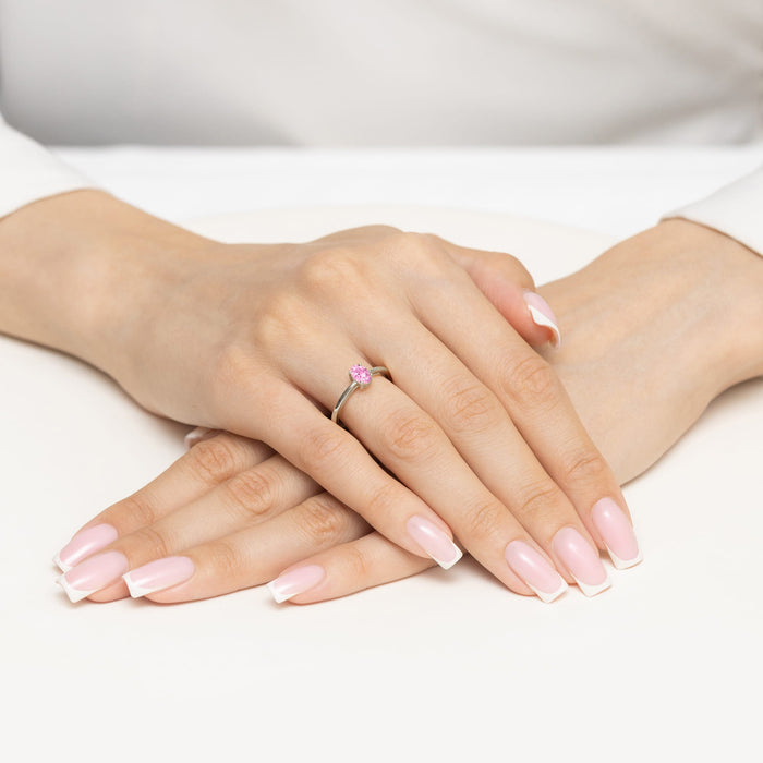 Inel Aur 14K W0685 Safir Roz 0,45ct