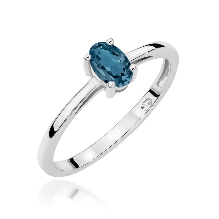 Inel Aur 14K W0685 Topaz London Blue 0,50ct