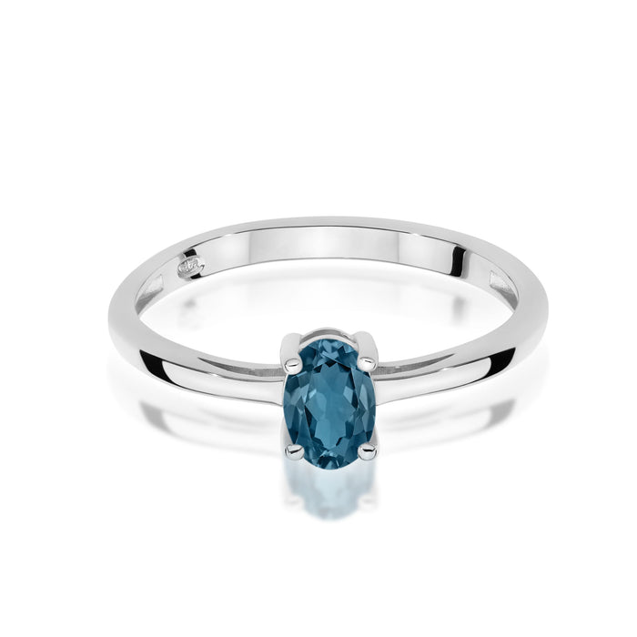 Inel Aur 14K W0685 Topaz London Blue 0,50ct