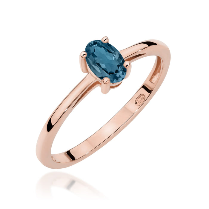 Inel Aur 14K W0685 Topaz London Blue 0,50ct