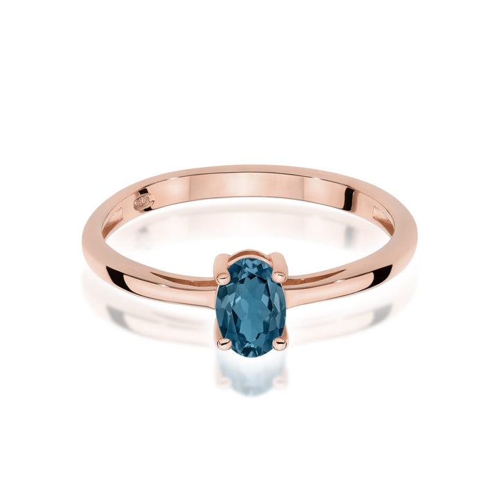 Inel Aur 14K W0685 Topaz London Blue 0,50ct