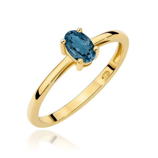 Inel Aur 14K W0685 Topaz London Blue 0,50ct