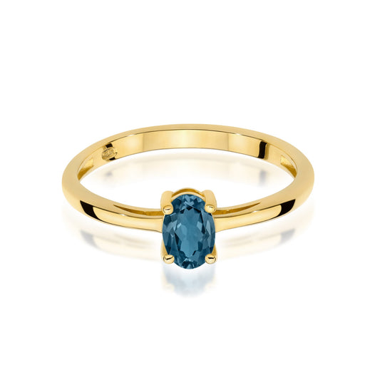 Inel Aur 14K W0685 Topaz London Blue 0,50ct