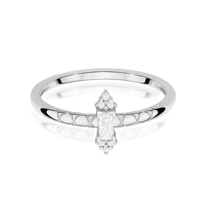 Inel Aur 14K Diamant 0,13ct Baguetă W0713