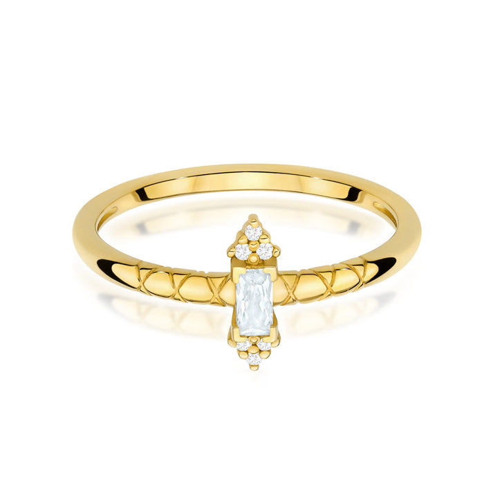 Inel Aur 14K Diamant 0,13ct Baguetă W0713
