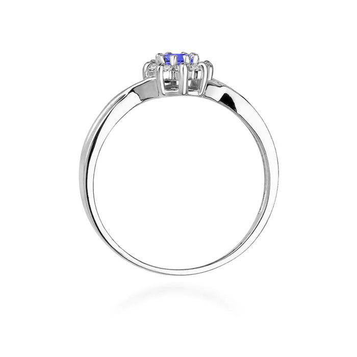 Inel Aur 14K cu Tanzanit 0.15 ct - Alb