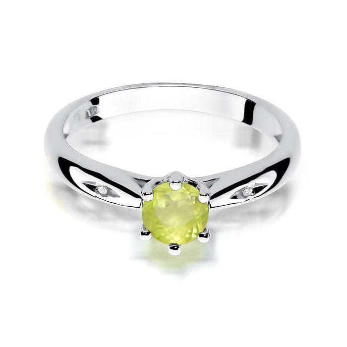 Inel Aur 14k cu Peridot 0.60 ct - Alb