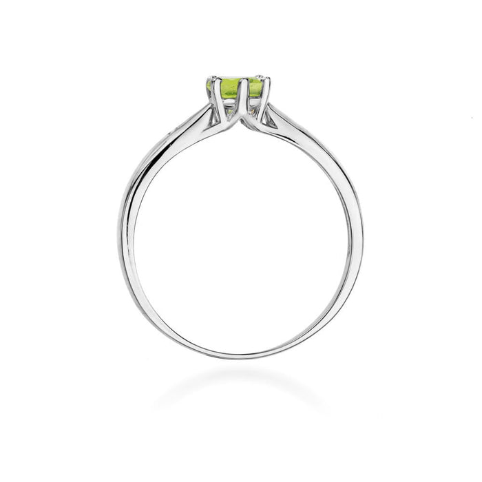 Inel Aur 14k cu Peridot 0.60 ct - Alb