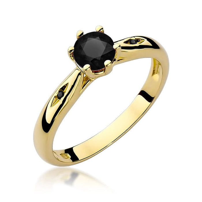 Inel Aur 14K W074 Diamant Negru 0.50ct