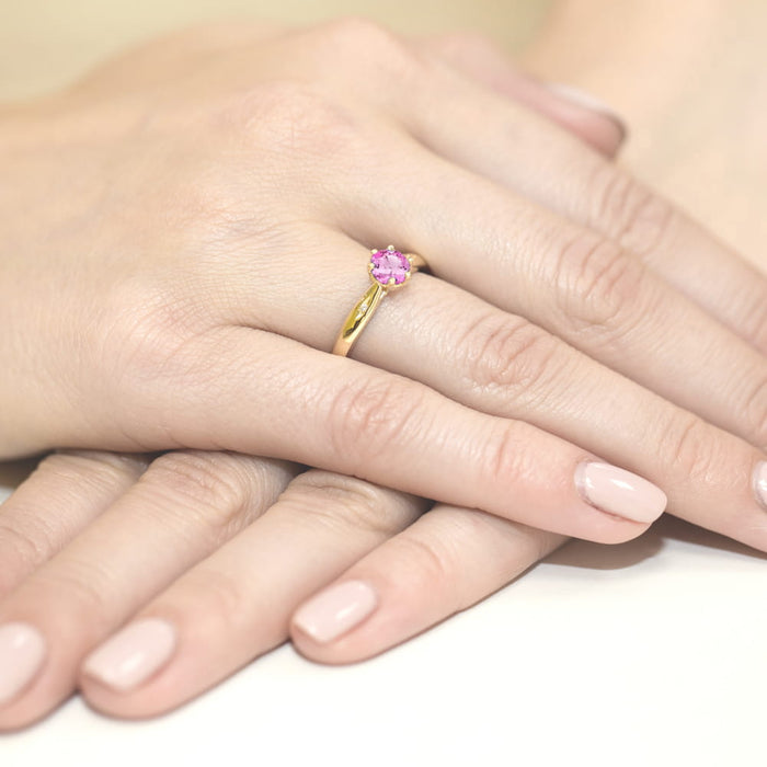 Inel Aur 14K W074 Topaz Roz 0.60ct