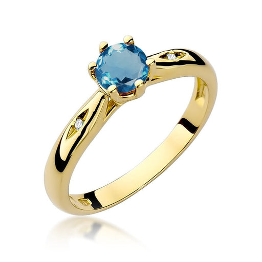 Inel Aur 14K W074 Topaz London Blue 0.50ct