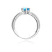 Inel Aur 14K cu Topaz London Blue 0.50 ct si Diamant Natural 0.08 ct