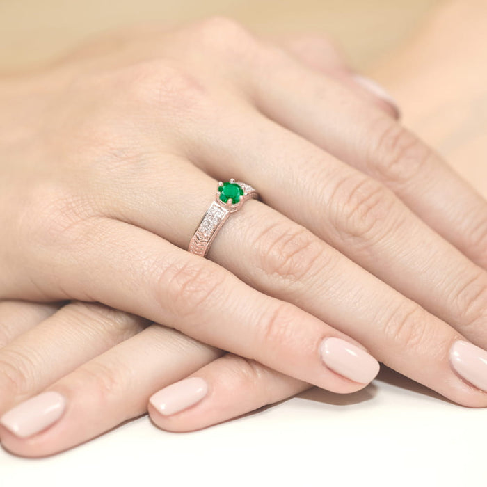 Inel Aur 14K cu Smarald 0.50 ct