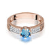 Inel Aur 14K cu Topaz London Blue 0.50 ct si Diamant Natural 0.08 ct