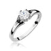 Inel Aur 14K cu White Sapphire 0.60 ct si Diamante Naturale Negre 0.03 ct