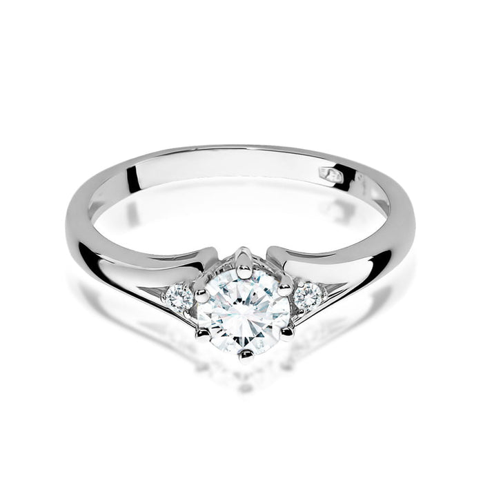 Inel Aur 14k cu Safir Alb  0.60 ct