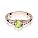 Inel Aur 14K cu Peridot 0.60 ct si Diamante Naturale Naturale 0.03 ct
