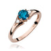 Inel Aur 14K cu Topaz London Blue 0.50 ct si Diamante Naturale