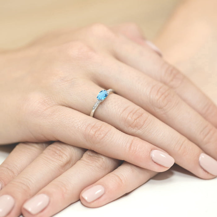 Inel Aur 14K W077 Topaz 0.50ct