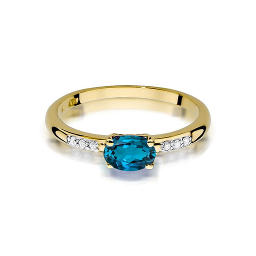 Inel Aur 14K W077 Topaz London Blue 0.50ct