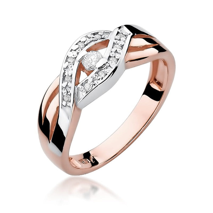 Inel Aur 14K cu Diamante Naturale 0.10 ct