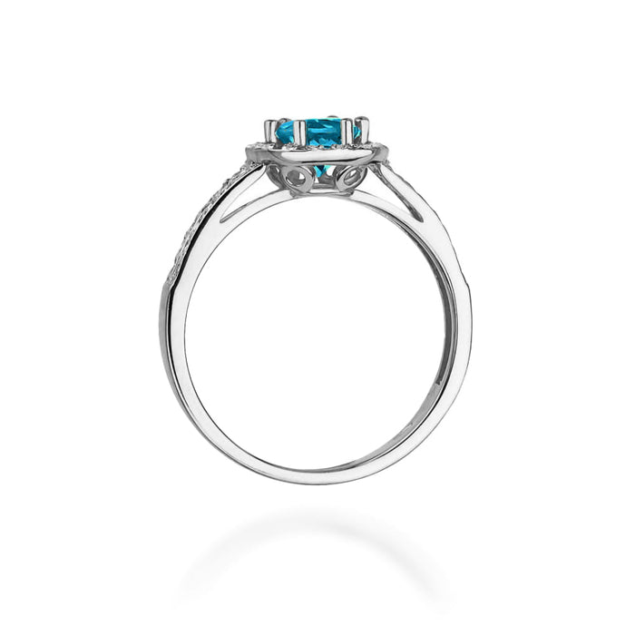 Inel Aur 14K W087 Topaz London Blue 0.50ct