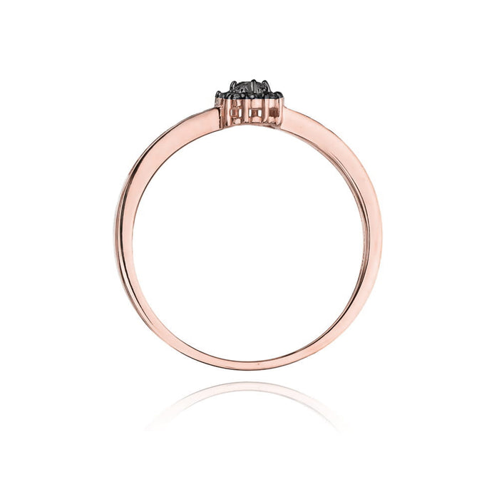 Inel Aur 14k cu Diamant Natural Negru 0.06 ct