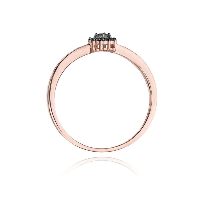 Inel Aur 14k cu Diamante Naturale Negre 0.09 ct