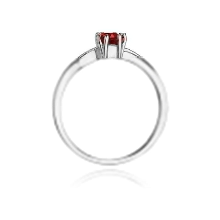 Inel Aur 14k cu Rubin 0.80 ct si Diamante Naturale Naturale 0.03 ct