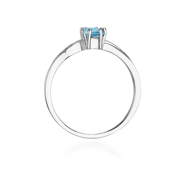 Inel Aur 14k cu Topaz 0.65 ct - Alb