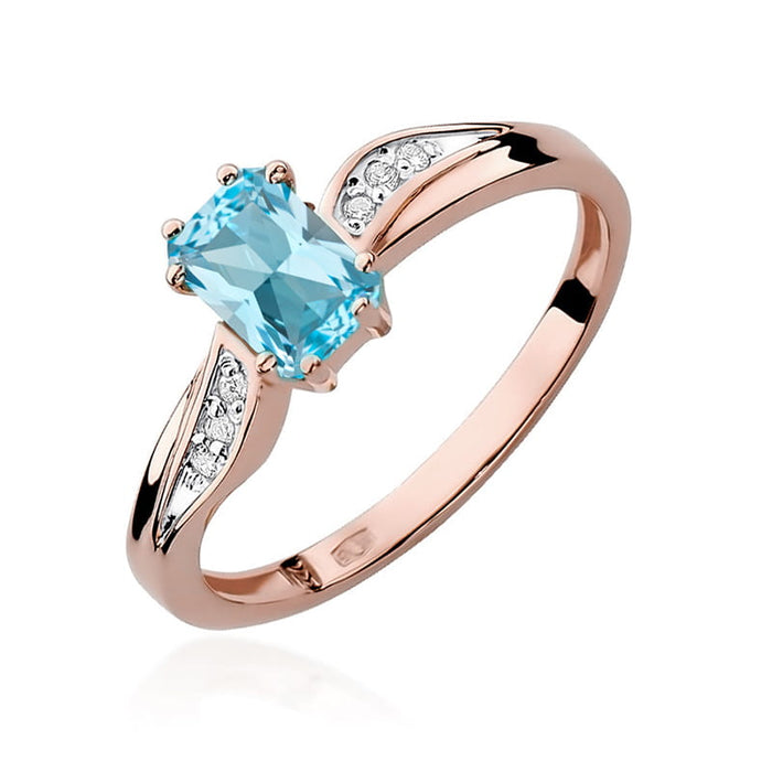 Inel Aur 14k cu Topaz 0.65 ct - Roz