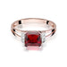 Inel Aur 14k cu Garnet 1.30 ct si Diamante Naturale 0.03 ct