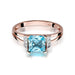 Inel Aur 14K cu Topaz 1.40 ct si Diamante Naturale 0.03 ct