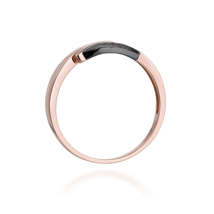 Inel Aur 14k cu Diamante Naturale Albe 0.03 ct si Negre 0.02 ct