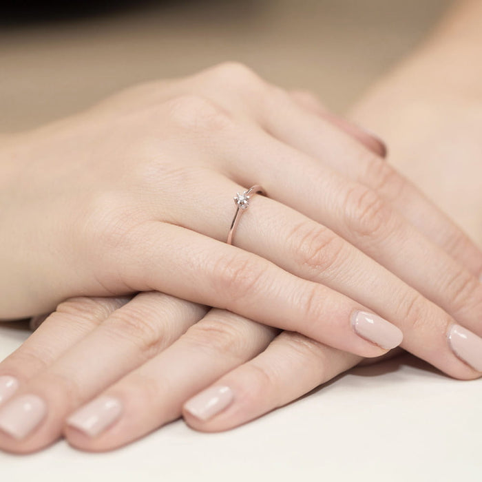 Inel Aur 14K cu Diamant Natural 0.04 ct