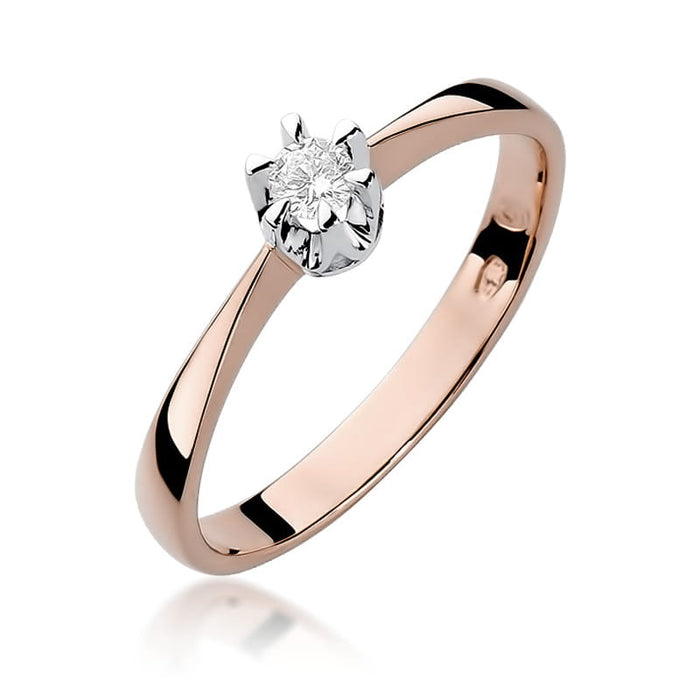 Inel Aur 14K cu Diamant Natural Natural 0.08 ct