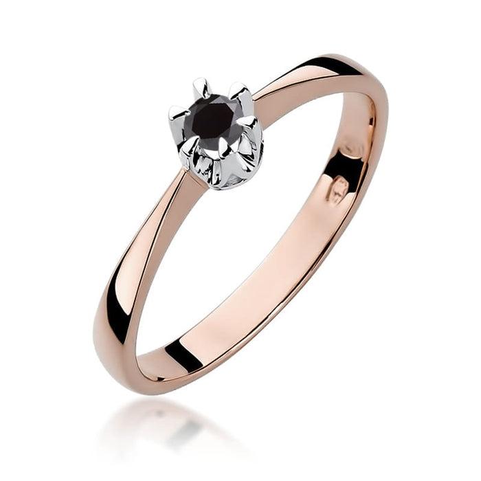 Inel Aur 14K W111 Diamant Negru 0.12ct